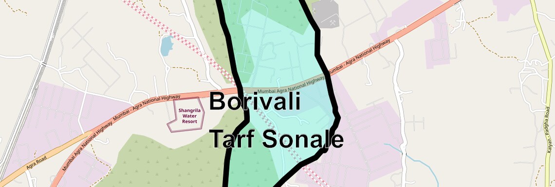 Location Map of Borivali Tarf Sonale, Thane