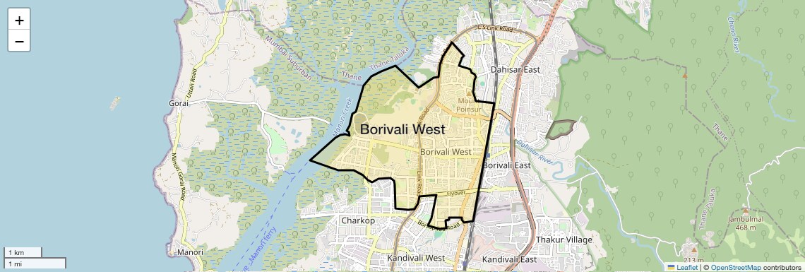 Location Map of Borivali West, Mumbai