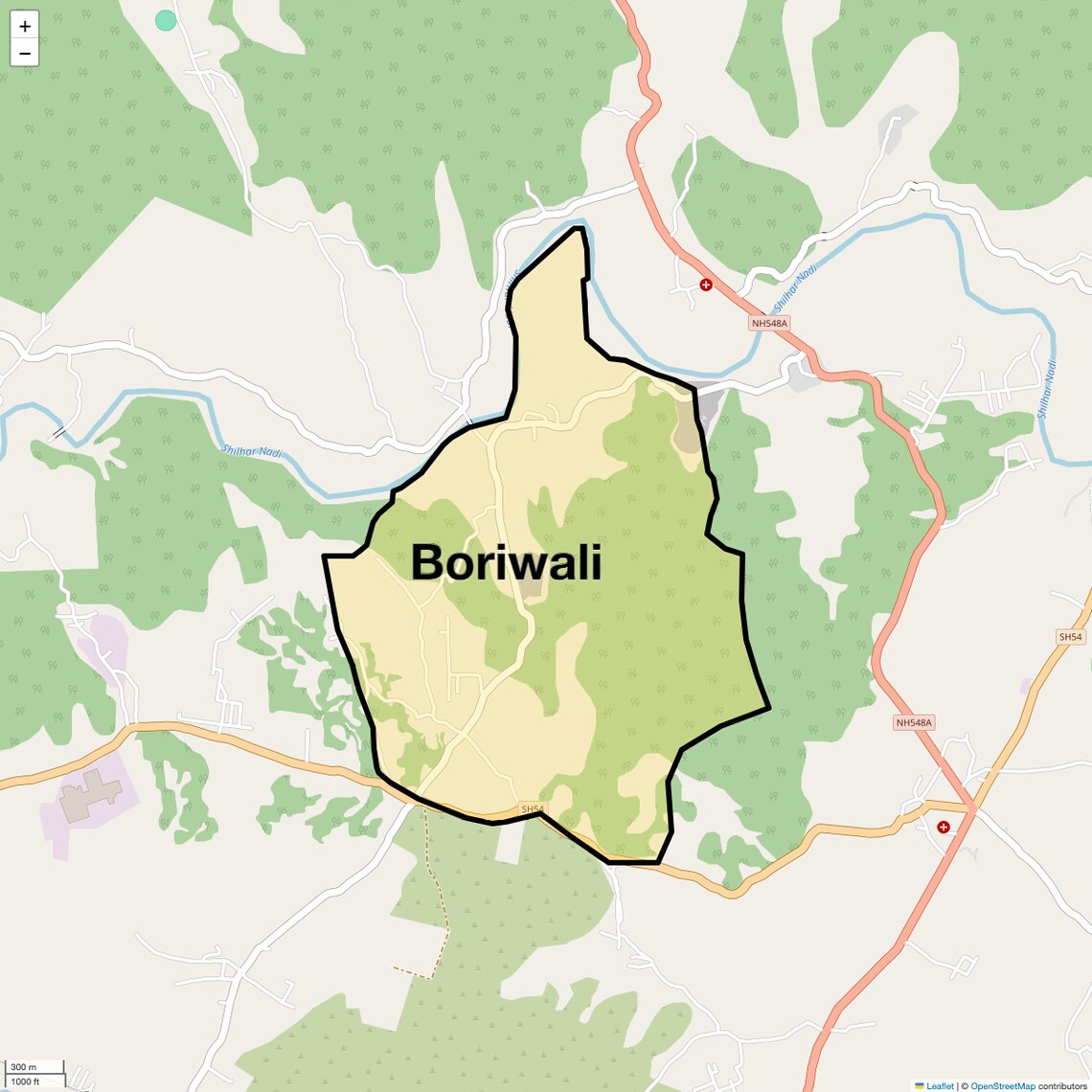 Location Map of Boriwali, Navi Mumbai