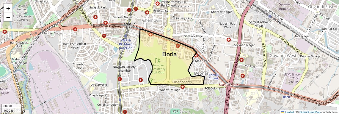 Location Map of Borla, Mumbai