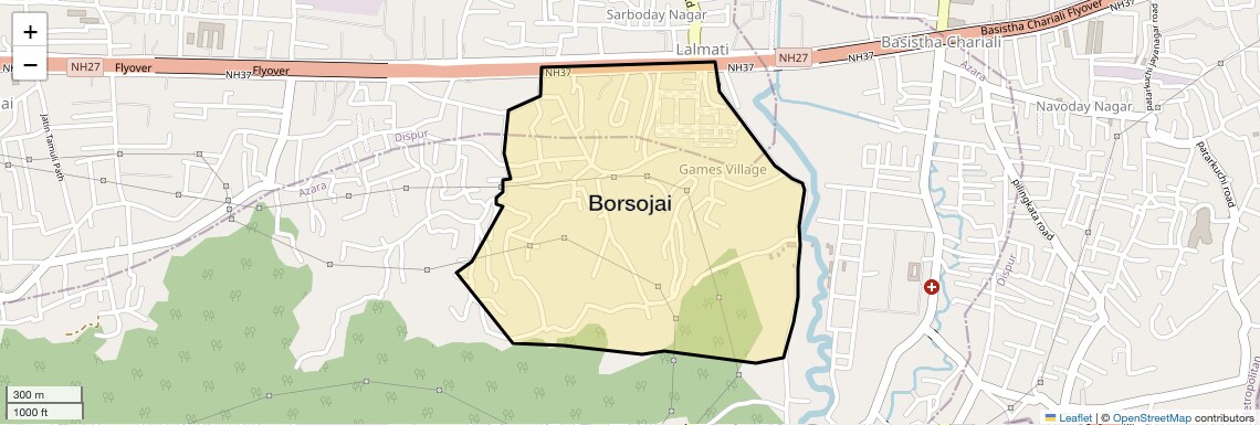 Location Map of Borsojai, Guwahati