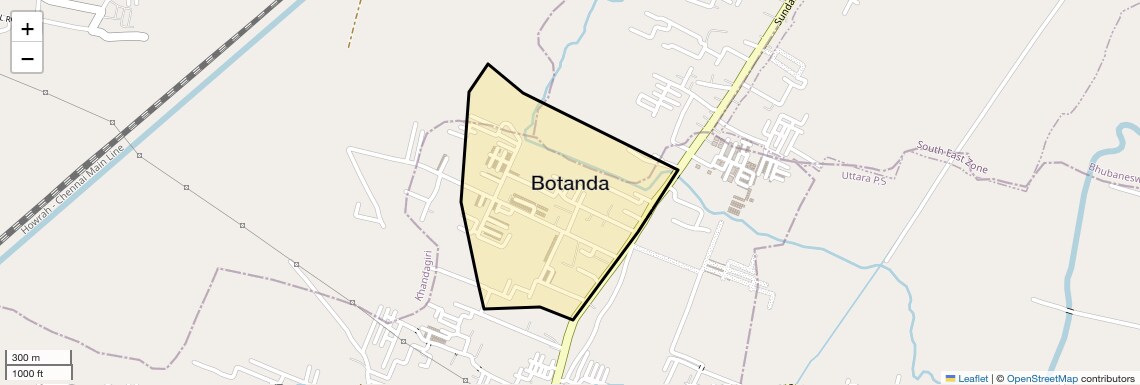 Location Map of Botanda, Bhubaneswar
