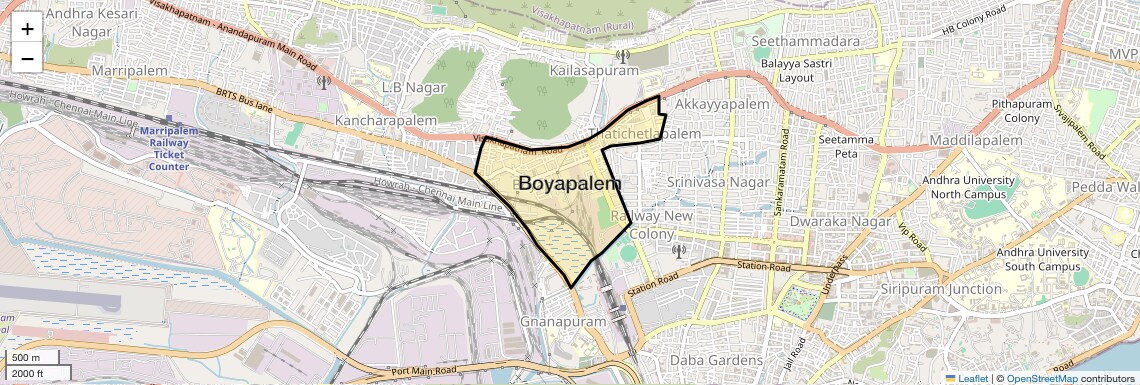 Location Map of Boyapalem, Vizag
