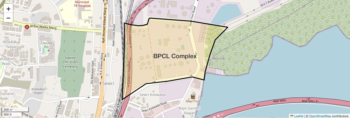 Location Map of BPCL Complex, Mumbai