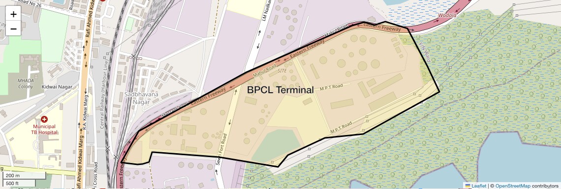Location Map of BPCL Terminal, Mumbai