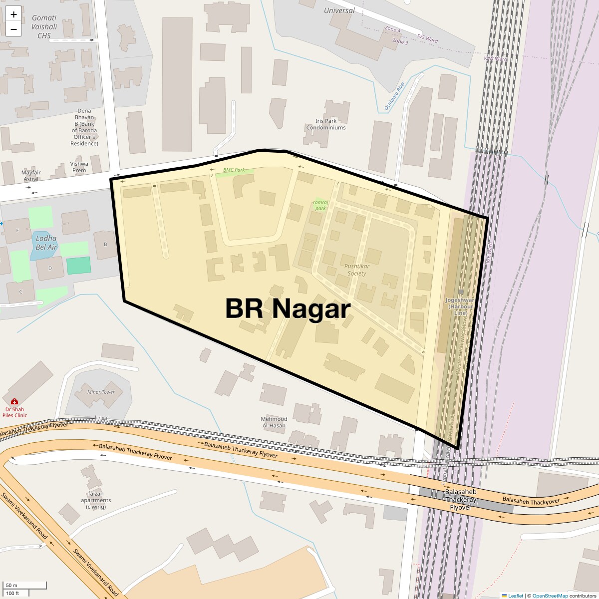 Location Map of Br Nagar, Mumbai