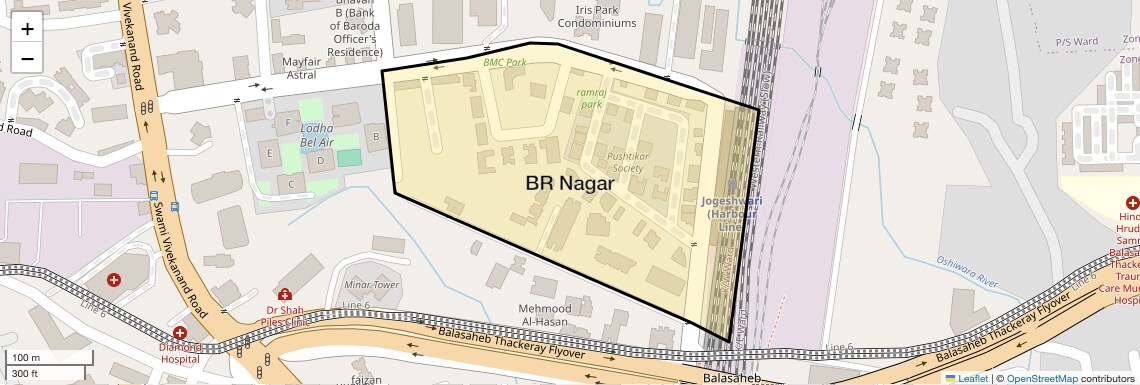 Location Map of BR Nagar, Mumbai