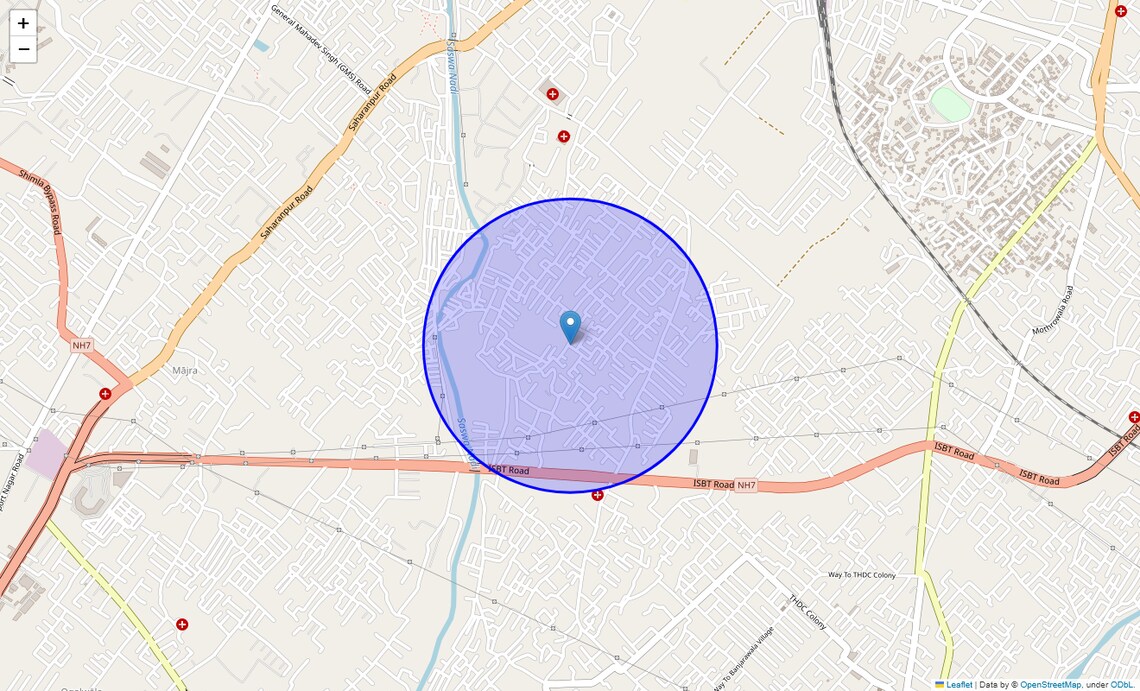 Location Map of Brahamwala, Dehradun