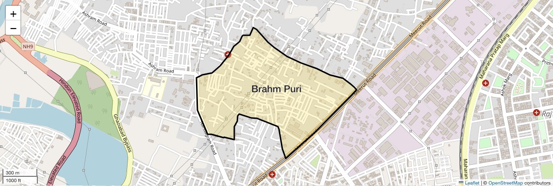Location Map of Brahm Puri, Ghaziabad