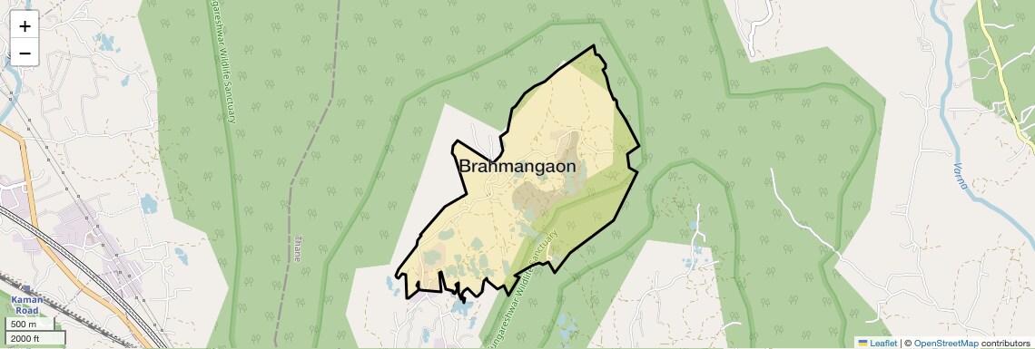 Location Map of Brahmangaon, Thane