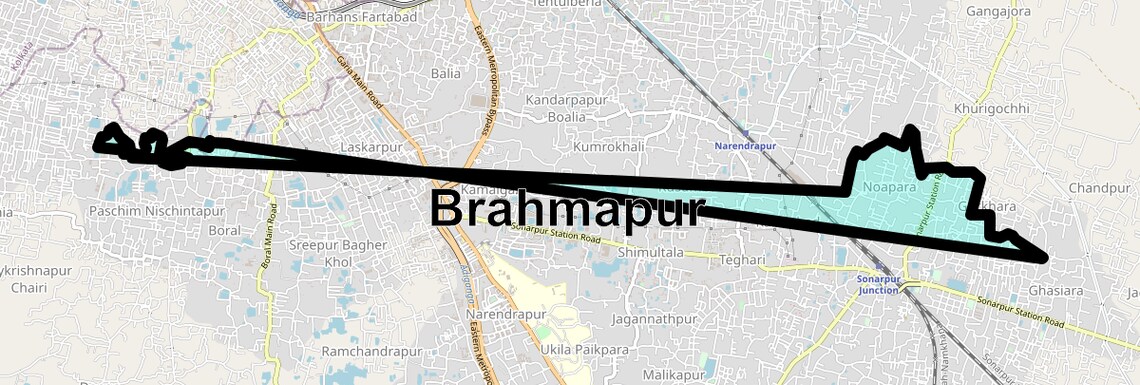 Location Map of Brahmapur, Kolkata