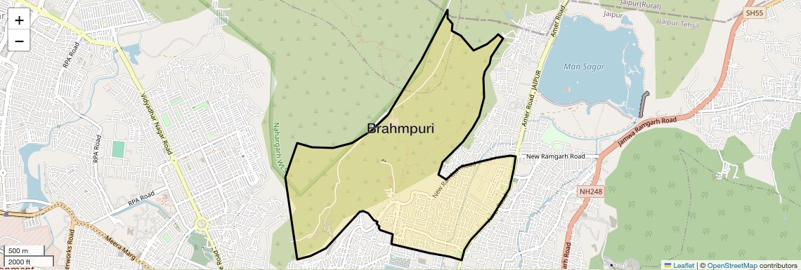 Location Map of Brahmpuri, Jaipur