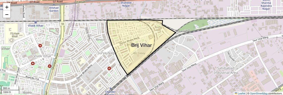 Location Map of Brij Vihar, Ghaziabad