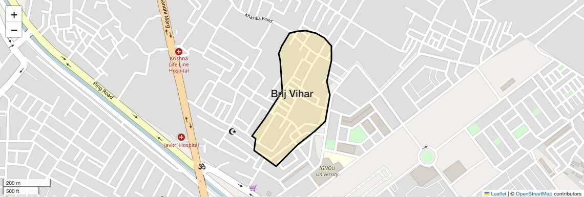 Location Map of Brij Vihar, Lucknow