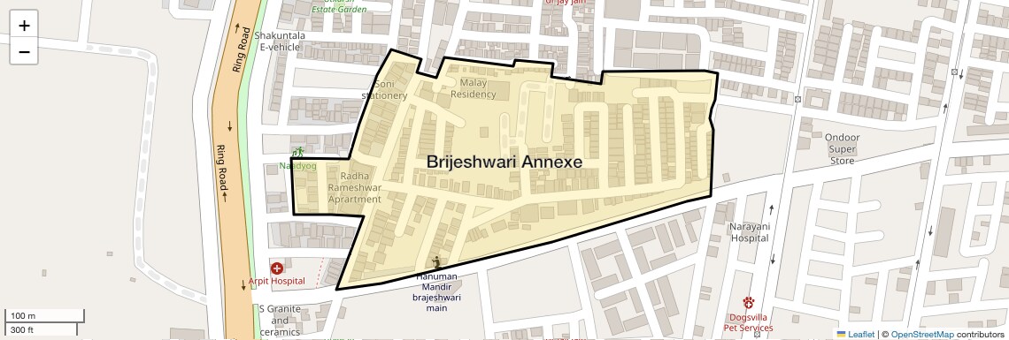 Location Map of Brijeshwari Annexe, Indore