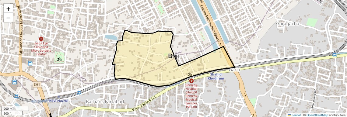 Location Map of Briji, Kolkata