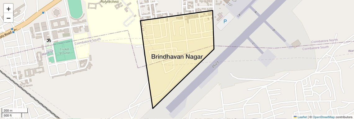 Location Map of Brindhavan Nagar, Coimbatore