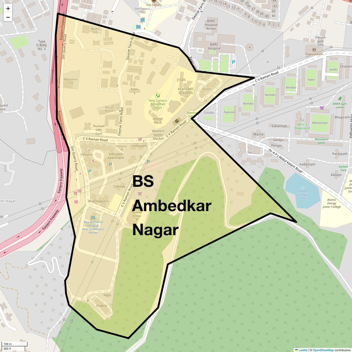 Location Map of Bs Ambedkar Nagar, Mumbai