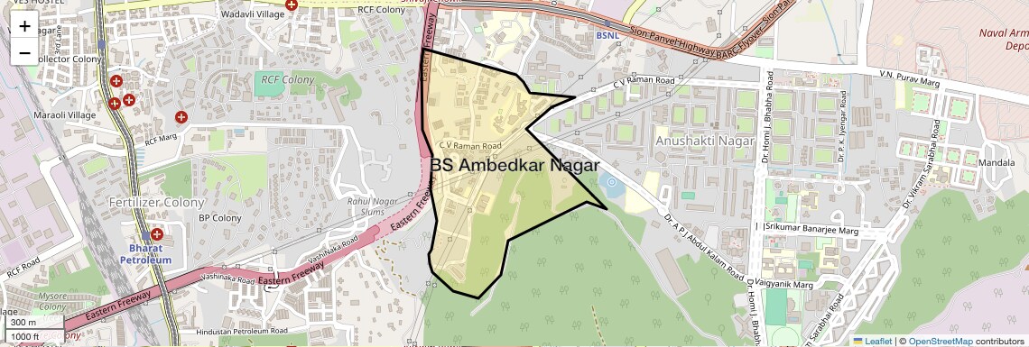Location Map of BS Ambedkar Nagar, Mumbai
