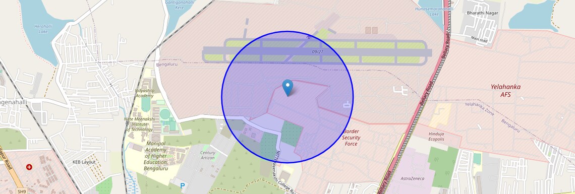 Location Map of Bsf Campus, Bangalore