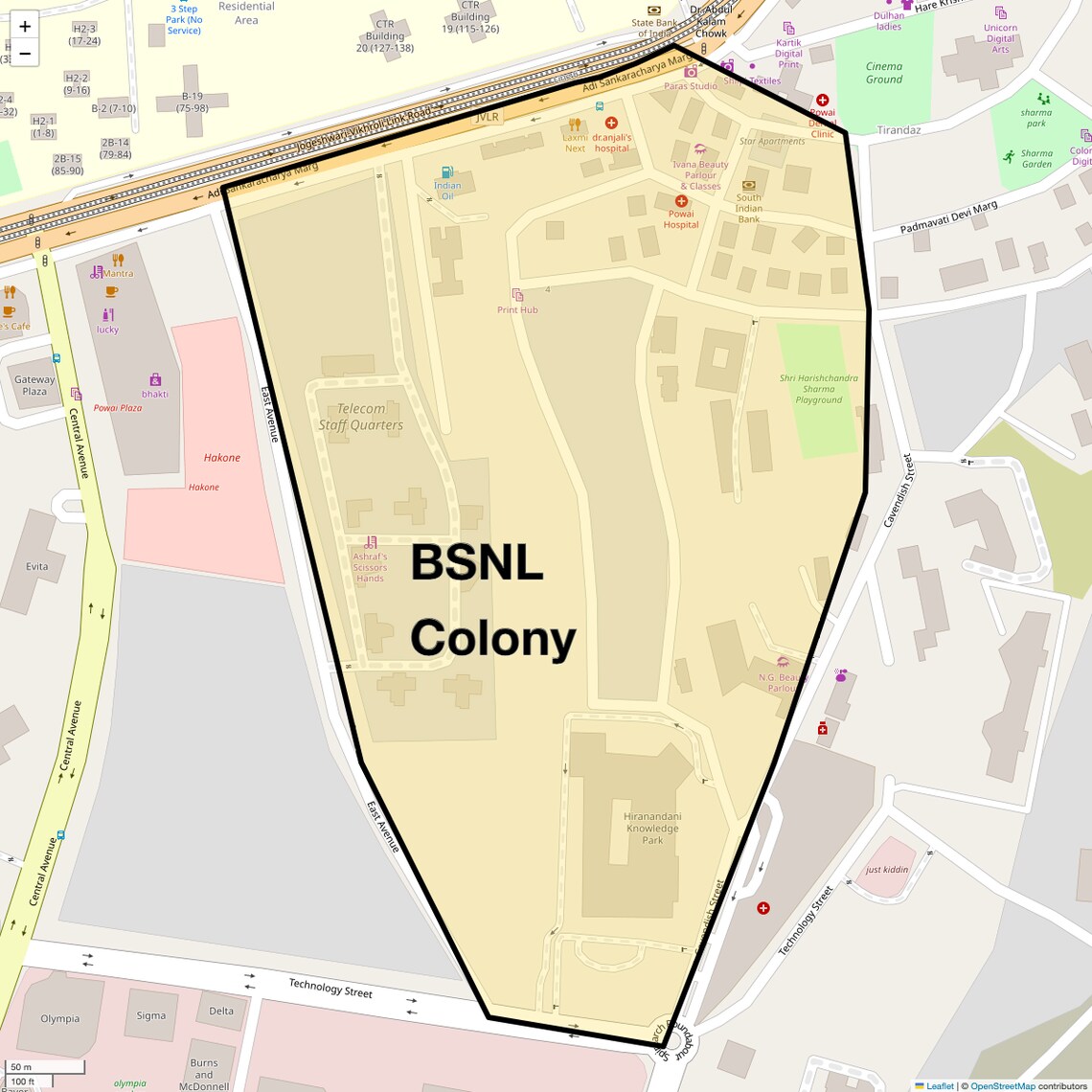 Location Map of Bsnl Colony, Mumbai