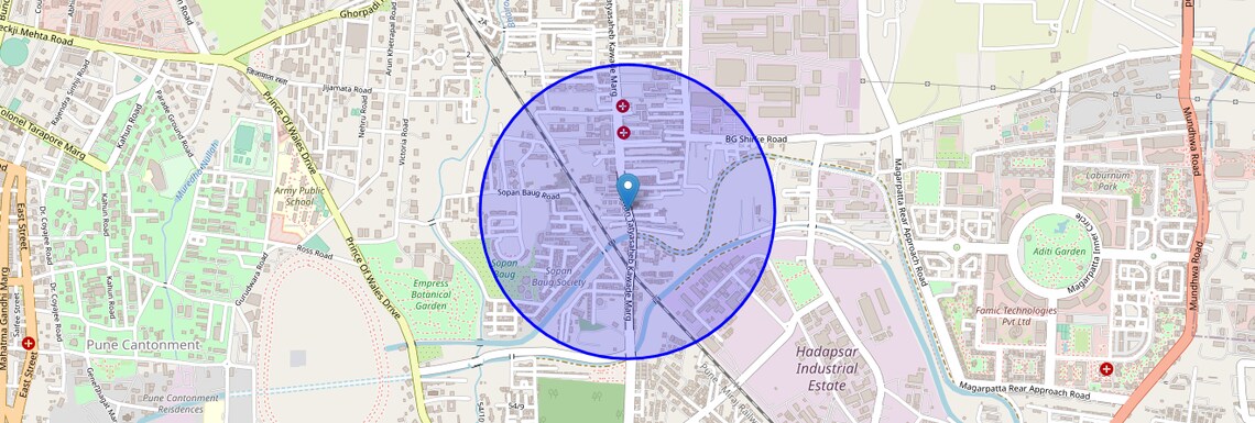 Location Map of BT Kawade Road, Pune
