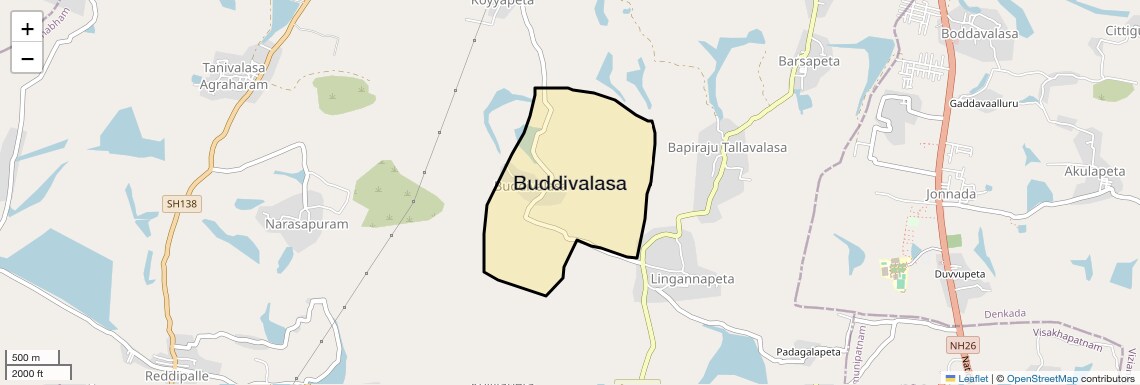 Location Map of Buddivalasa, Vizag