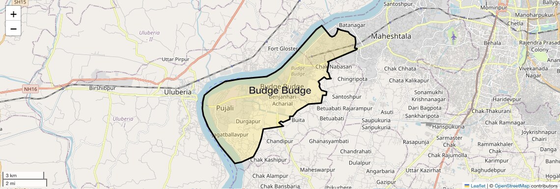 Location Map of Budge Budge, Kolkata
