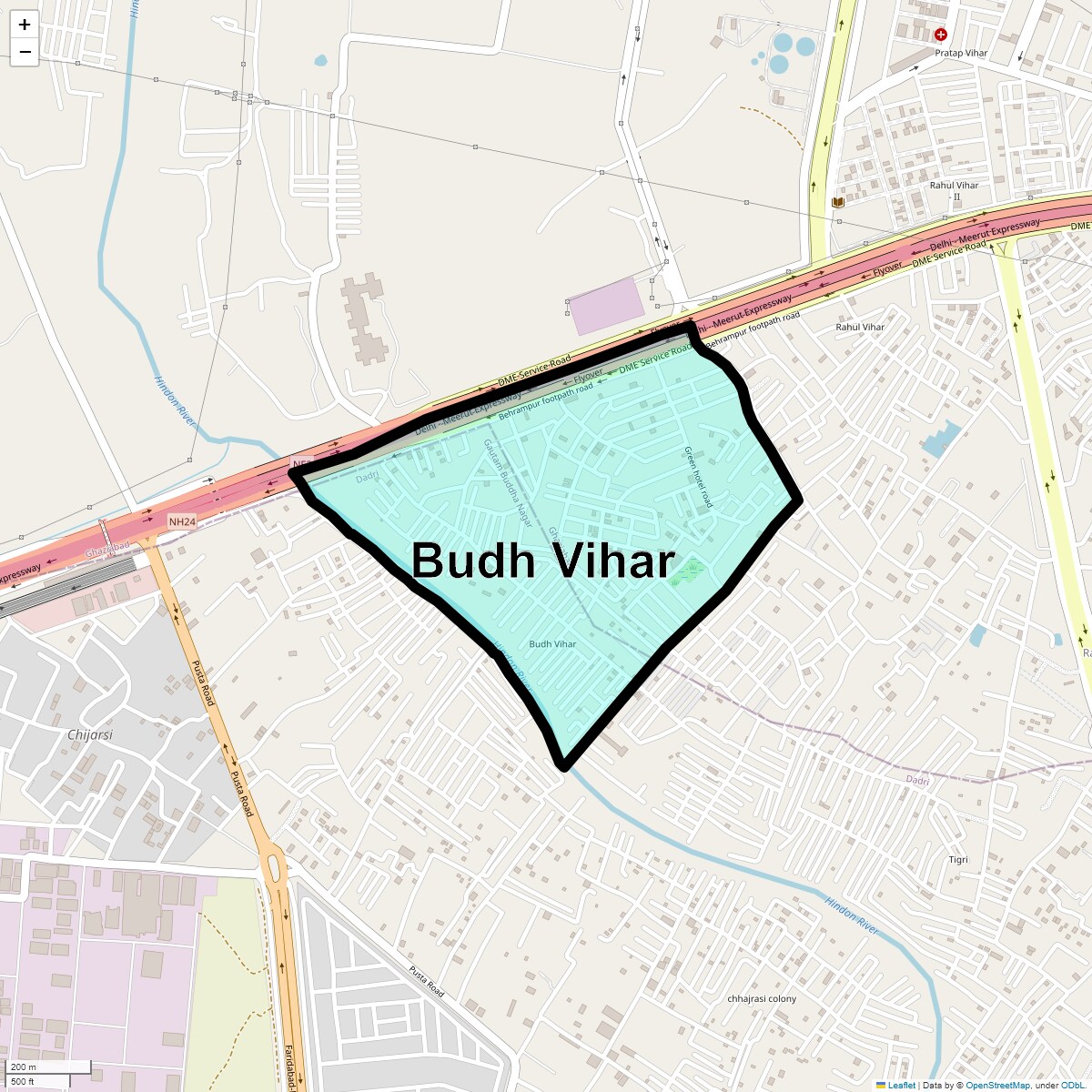 Location Map of Budh Vihar, Ghaziabad
