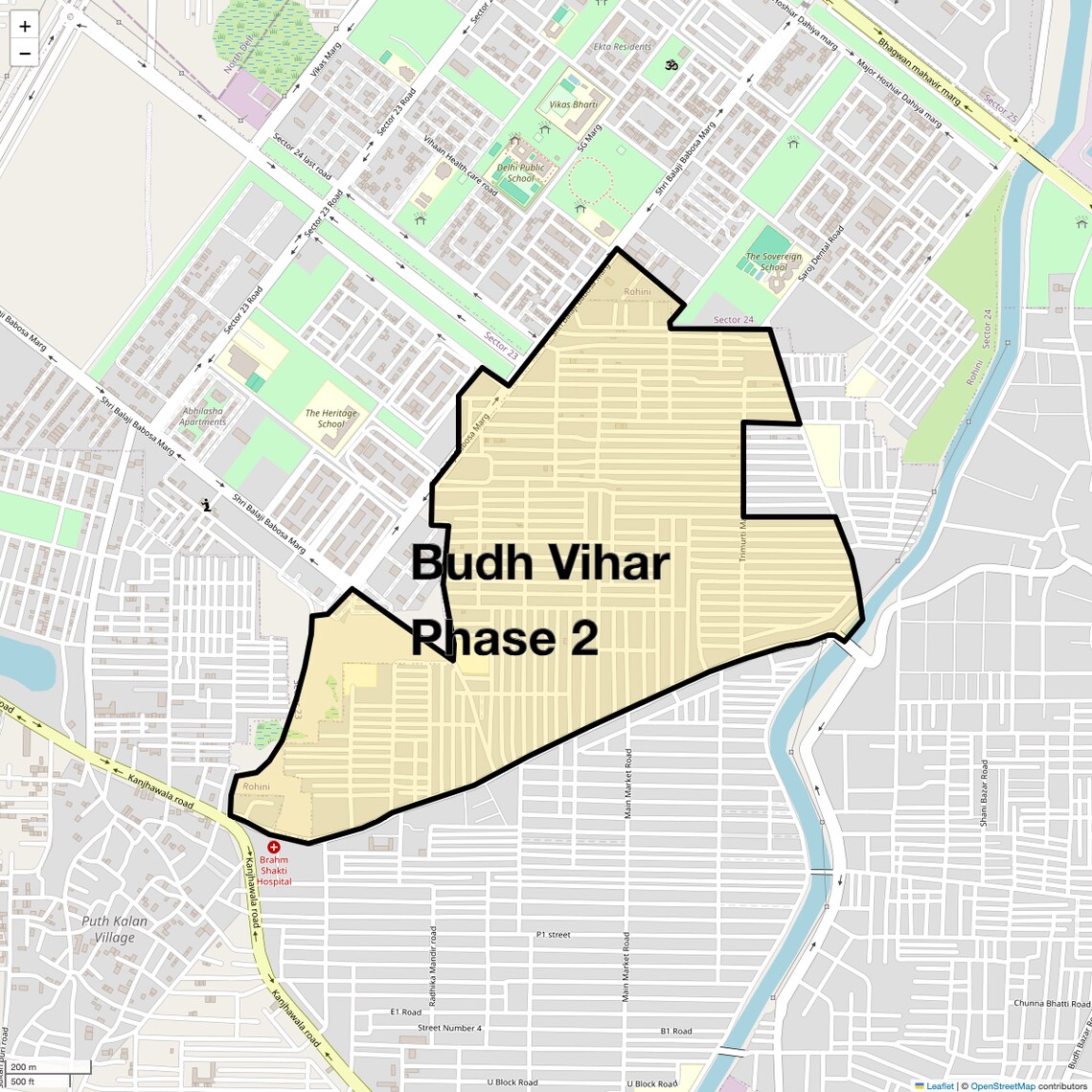 Location Map of Budh Vihar Phase 2, Delhi
