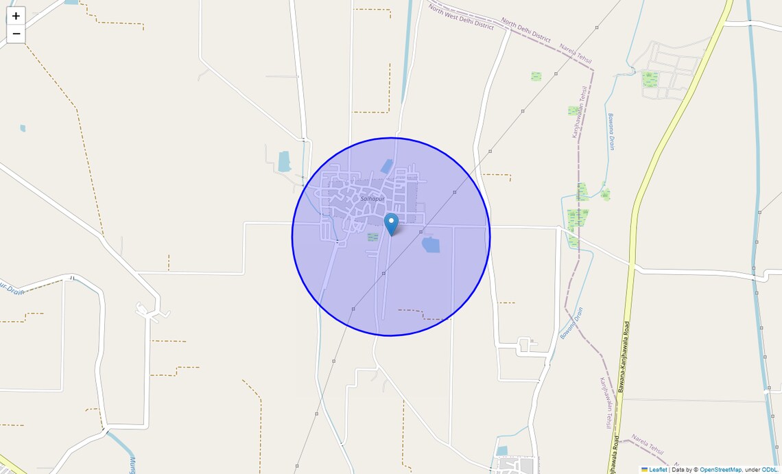 Location Map of Budhanpur, Delhi