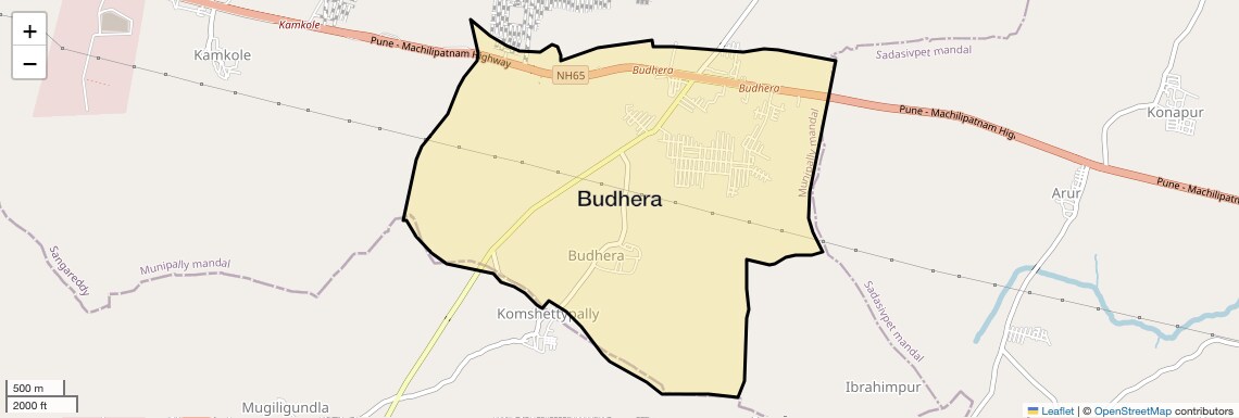 Location Map of Budhera, Hyderabad