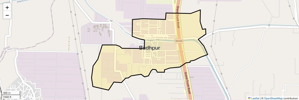 Location Map of Budhpur, Delhi
