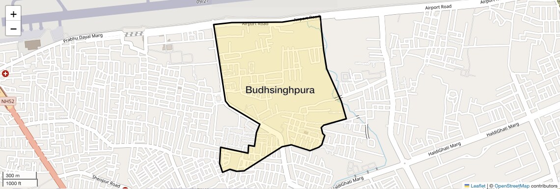 Location Map of Budhsinghpura, Jaipur