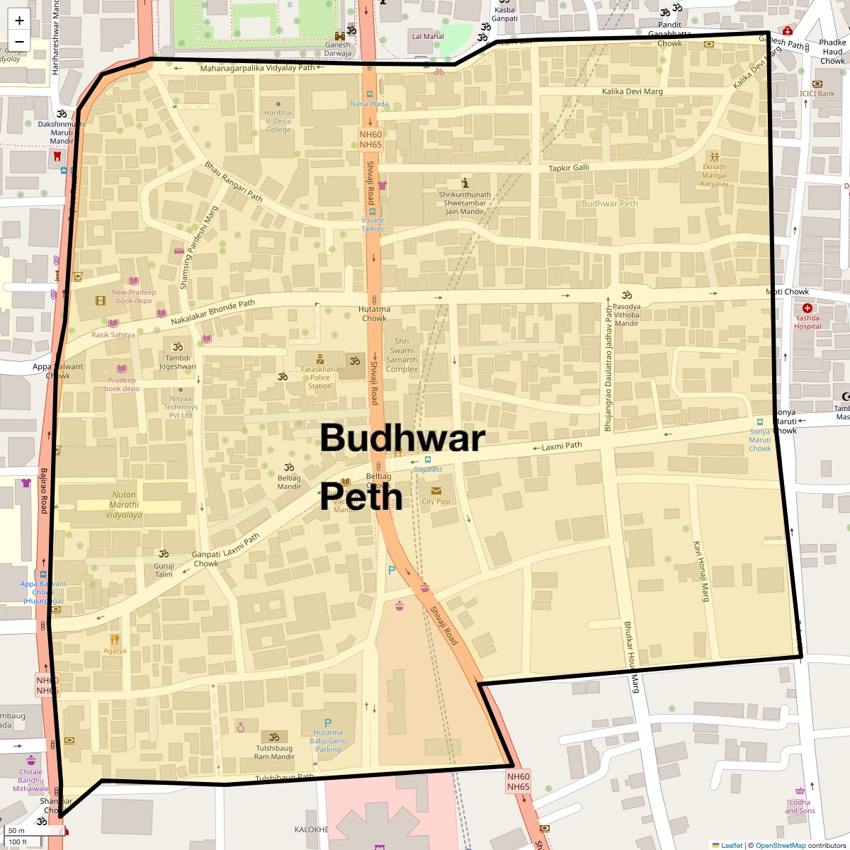Location Map of Budhwar Peth, Pune