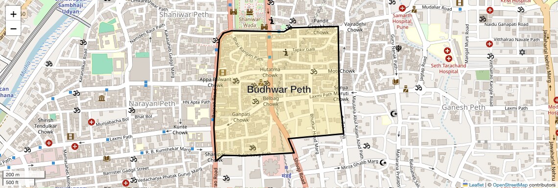 Location Map of Budhwar Peth, Pune