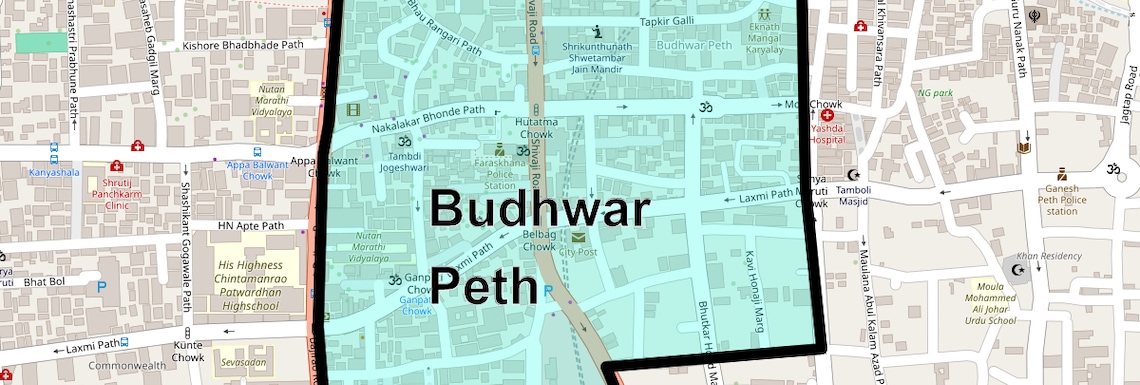 Location Map of Budhwar Peth, Pune
