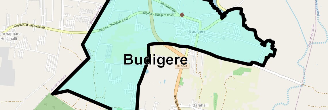 Location Map of Budigere, Bangalore