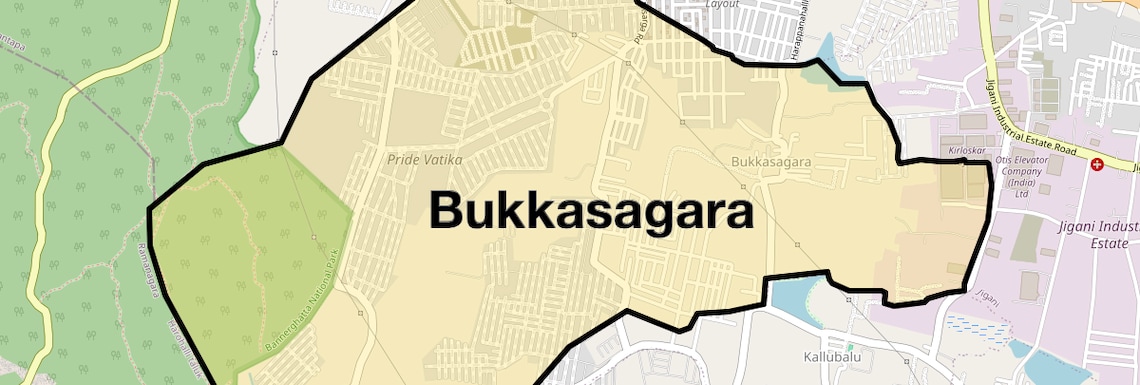 Location Map of Bukkasagara, Bangalore