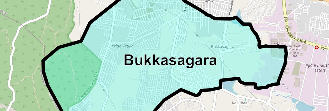 Location Map of Bukkasagara, Bangalore