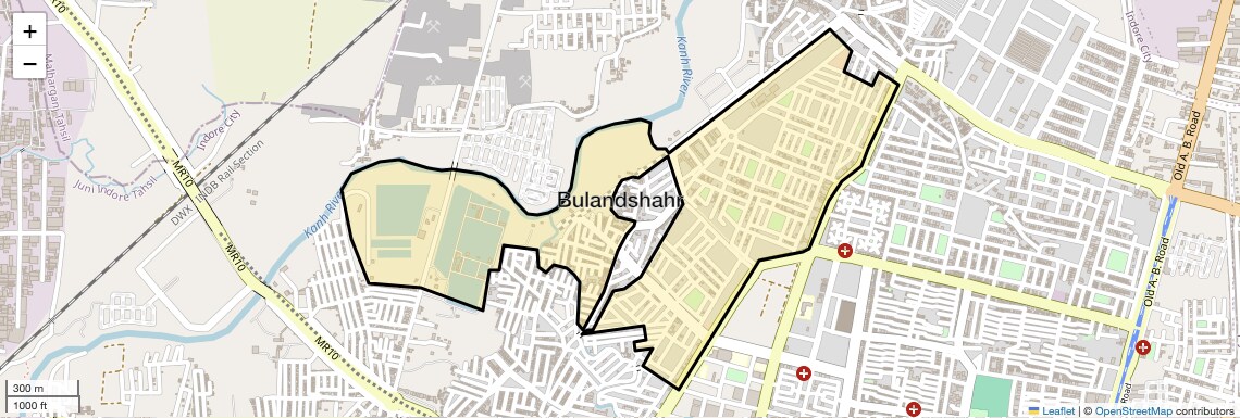 Location Map of Bulandshahr, Indore