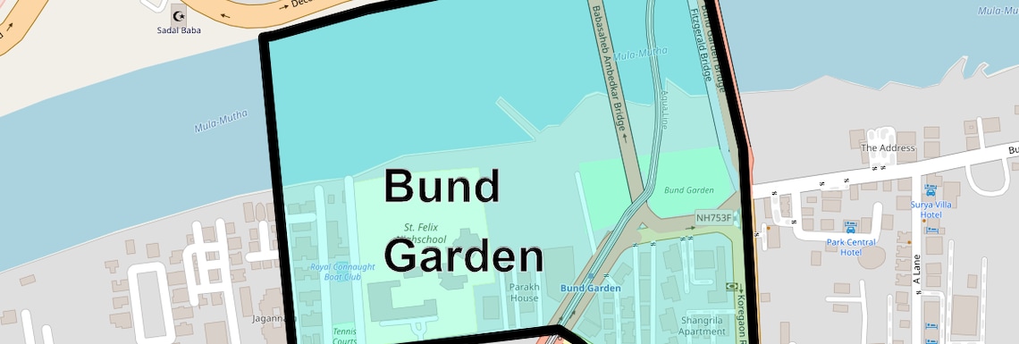 Location Map of Bund Garden, Pune