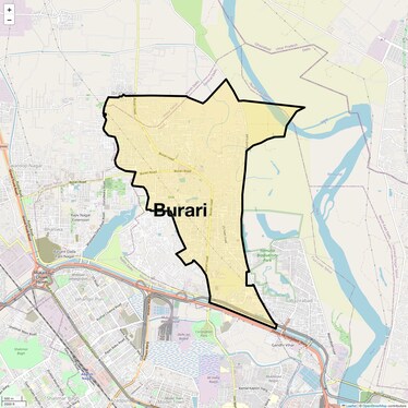 Location Map of Burari, Delhi