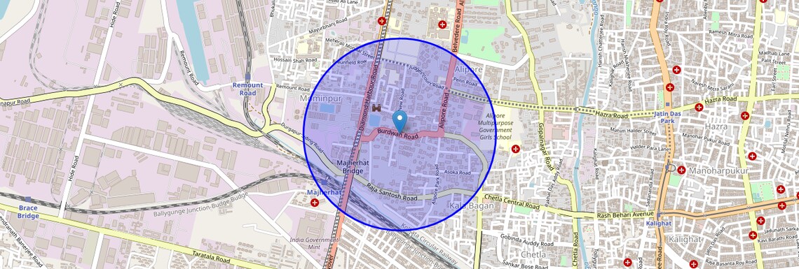 Location Map of Burdwan Road, Kolkata