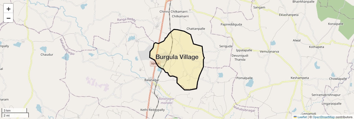 Location Map of Burgula Village, Hyderabad