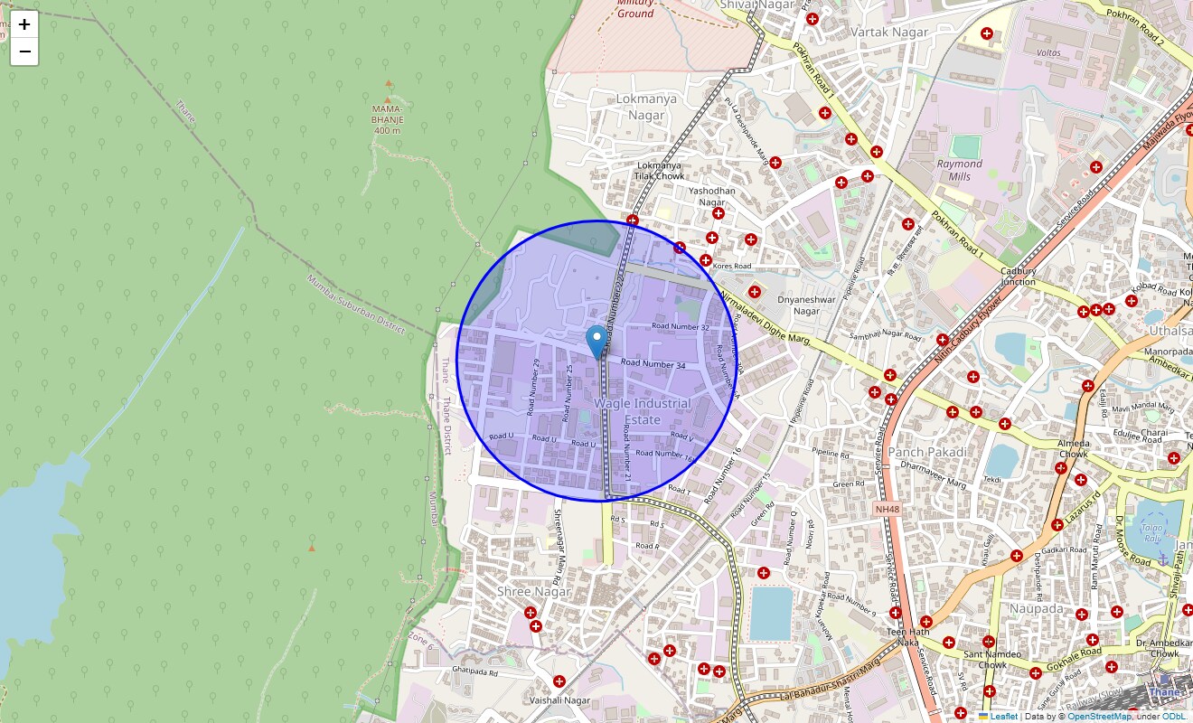 Location Map of Bush Villa, Thane