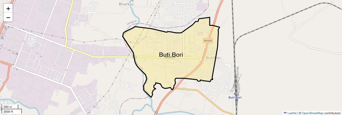 Location Map of Buti Bori, Nagpur