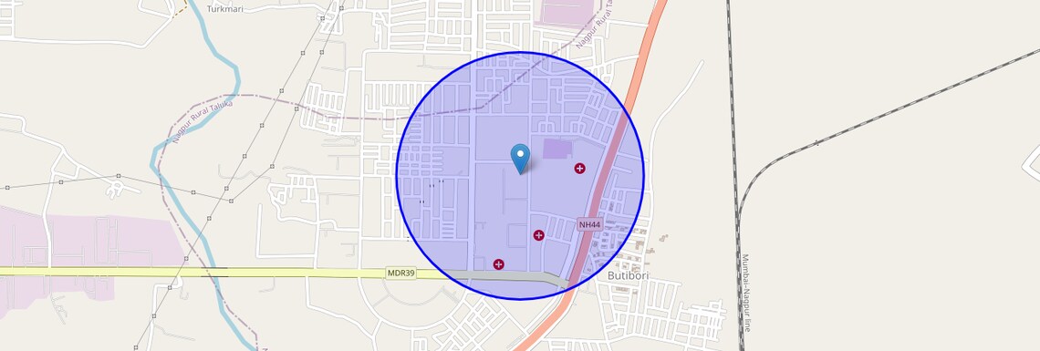Location Map of Buti Bori, Nagpur