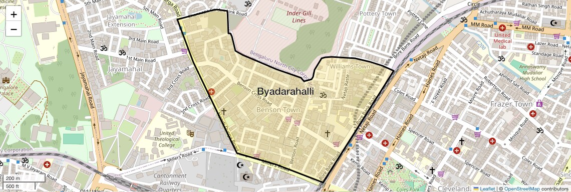 Location Map of Byadarahalli, Bangalore
