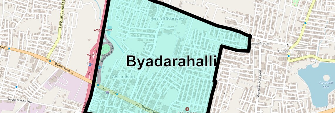 Location Map of Byadarahalli, Bangalore